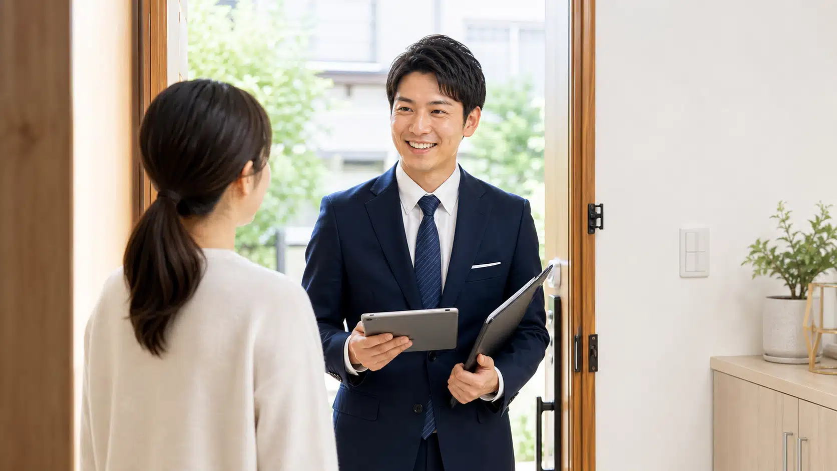 ご自宅でお客様を迎える買取スタッフ